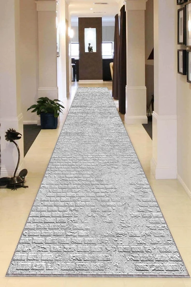 Gri Kaymaz Modern Kesme Rulo Özel Ölçülü Yolluk AR1202 ürün görseli 1