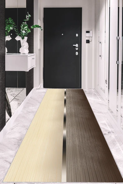 Kahverengi Kaymaz Modern Kesme Rulo Özel Ölçü Yolluk AR1405 ürün görseli 1