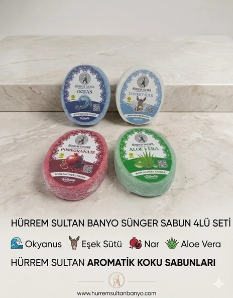Hürrem Sultan 4lü Banyo Sünger Sabun Seti ürün görseli 1
