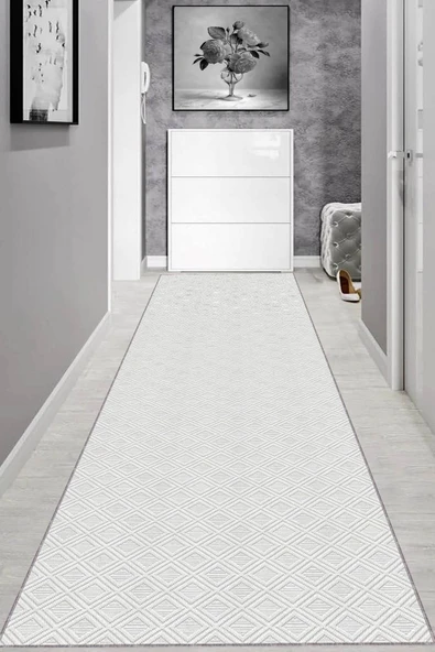 Ekru Kaymaz Modern Kesme Rulo Özel Ölçülü Yolluk AR1217 ürün görseli 1