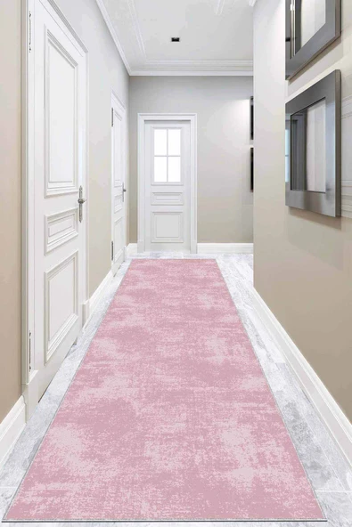 Pembe Kaymaz Taban Sade Kesme Rulo Özel Ölçülü Yolluk AR261 ürün görseli 1
