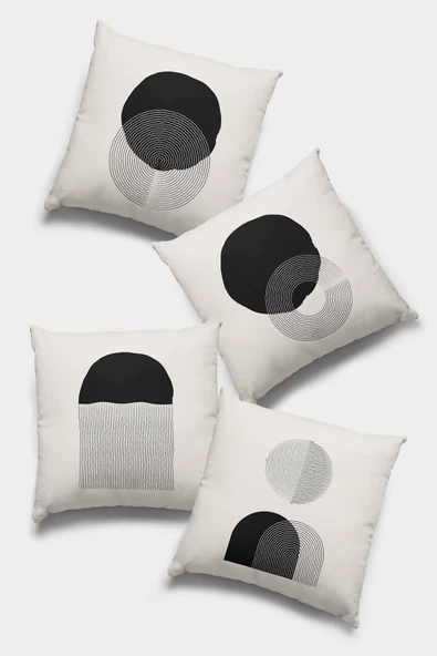 Füme Modern Çift Taraflı 4'lü Set Kırlent Kılıfı 4KR023 ürün görseli 1