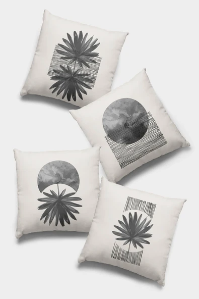 Füme Modern Çift Taraflı 4'lü Set Kırlent Kılıfı 4KR024 ürün görseli 1