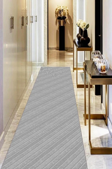 Gri Kaymaz Modern Kesme Rulo Özel Ölçülü Yolluk AR1196 ürün görseli 1