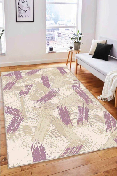 Pembe Spor Kaymaz Tabanlı Makinede Yıkanabilir Halı FR02 ürün görseli 1