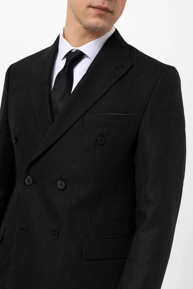 Slim Kalıp Armürlü Takım Elbise - Resim 5