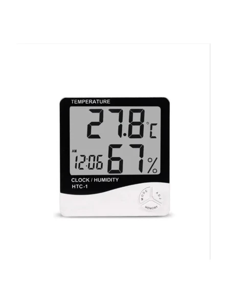 Real Özs Htc-1 Dijital Saat -Alarm - Termometre- Isı Ve Nem Ölçer ürün görseli 1