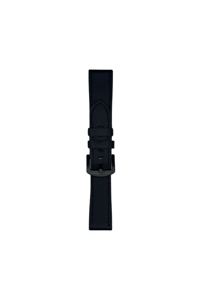 FRO 22mm Hakiki Deri Analin Saat Kordonu Akıllı Pim Siyah Toka Siyah ürün görseli 1