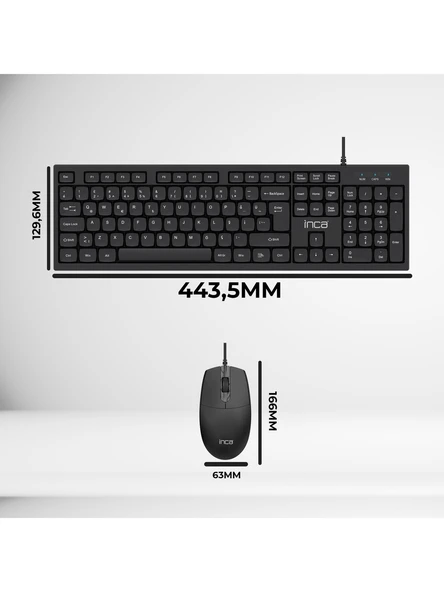 Kablolu Klavye Mouse Set Siyah Imk-376T - Resim 3