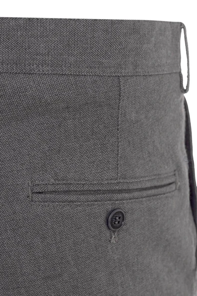 Bej Regular Armürlü Kanvas Pantolon - Resim 6