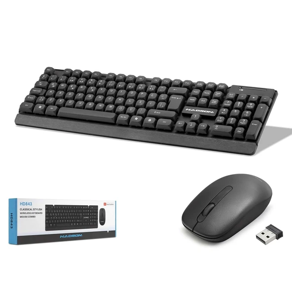 Hadron Hd843 Kablosuz Klavye Ve Mouse Seti - Siyah ürün görseli 1