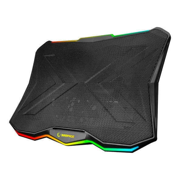Rampage Ad-Rc8 Showy Siyah 180Mm Fan 15-17 Rgb Işıklı Notebook Soğutucu Stand ürün görseli 1