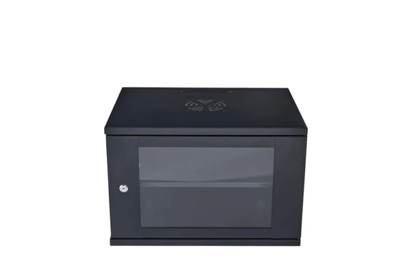 Racksan Se-6409S 9U Duvar Tipi Kabinet (450-530-400) Raf+Fan+Priz ürün görseli 1