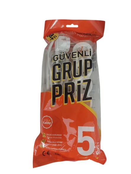Tuncmatik Powerstrıp5 Tsk19067 5 Metre  Iec 66884-1:2022 Standartı, Fr (Alev Almaz) Anahtarlı 5 Li   Grup Priz ürün görseli 1