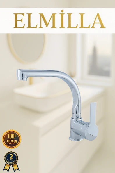 elmilla Krom Armut Delta Kol Balık Sırtı Borulu Banyo Lavabo Bataryası Çeşmesi Musluğu Çift Su Girişli ürün görseli 1