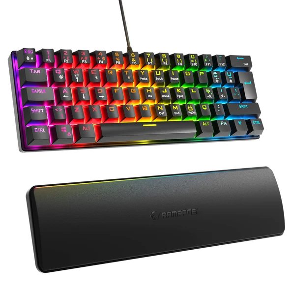 Rampage Ally K11 Siyah Rainbow Q Gaming Kablolu  Oyuncu Klavye Bilek Destekli Blue Switch ürün görseli 1