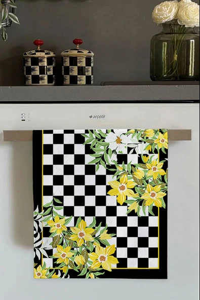 Sarı Çiçekli Fırın Mutfak Havlusu 30x50cm ürün görseli 1