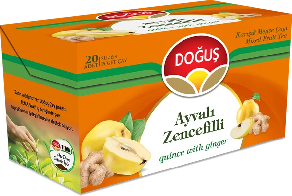 Doğuş Ayvalı Zencefilli Bitki Çayı Süzen Poşet  1,90 Gram (20 Li Paket) ürün görseli 1