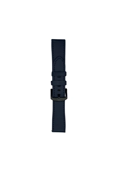 FRO 22mm Hakiki Deri Analin Saat Kordonu Akıllı Pim Siyah Toka Lacivert ürün görseli 1