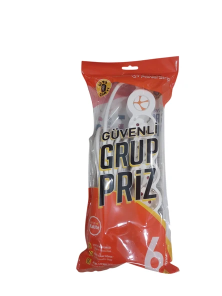 Tuncmatik Powerstrıp6 Tsk19063 3 Metre  Iec 66884-1:2022 Standartı, Fr (Alev Almaz) Anahtarlı  6 Lı  Grup Priz ürün görseli 1