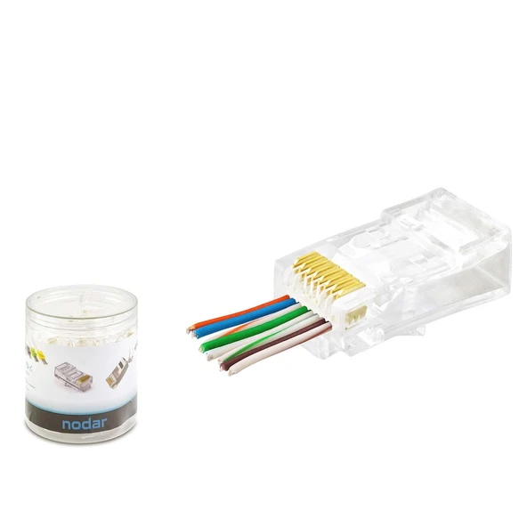 Nodar Nd2407 Cat6 Ez Rj45 Konnektör   Plastik Kutu (100 Lü Paket) ürün görseli 1