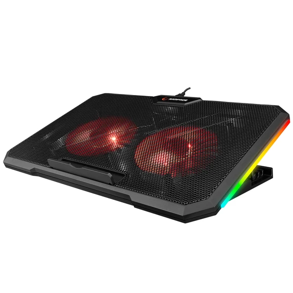 Addison Rampage Ad-Rc12 Claw Siyah 2 Fan 2 Usb Rgb Işıklı 15"-17" Notebook Soğutucu Stand ürün görseli 1