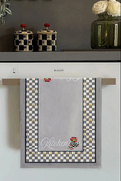 Gri Sepetli Fırın Mutfak Havlusu 30x50cm ürün görseli 1