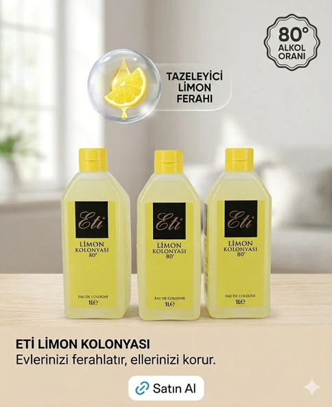 Eti Limon Kolonyası  LİTRELİ 3 ADET ürün görseli 1