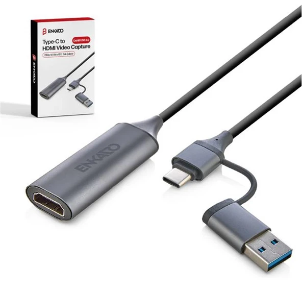 Enkado Ekd-Tp46 Type-C+Usb 3,0 To Hdmı Video Capture ürün görseli 1