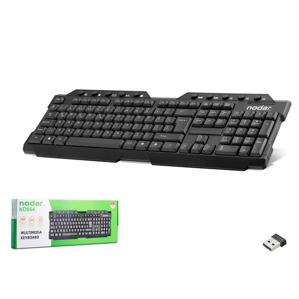Nodar Nd864 Kablosuz Multimedya Klavye Smart Tv Uyumlu - Siyah ürün görseli 1