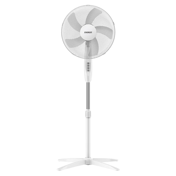 Everest Fan10 Valora Air Beyaz-Gri 16 Maks 45W 3 Kademe 1200Rpm Yıldız Ayak 5 Bıçaklı Vantilatör ürün görseli 1