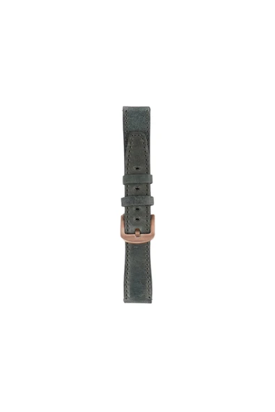FRO 20mm Kordon Genişliği Olan Saatlerle Uyumlu 20 Mm Hakiki Deri Spor Yeşil Kordon Gold Toka ürün görseli 1