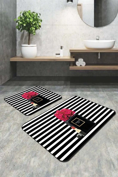 Bej Deniz Kabuklu Banyo Halısı Klozet Oval Paspas Seti BS349 ürün görseli 1