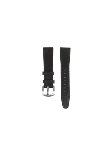 FRO 20mm Kordon Genişliği Olan Saatlerle Uyumlu 20 Mm Hakiki Deri Kroko Haki Kordon Siyah Toka ürün görseli 1