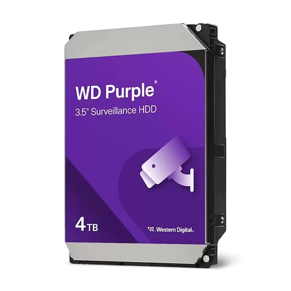 Wd 4Tb 3.5 Purple Wd44Purz Sata3 5400Rpm 128Mb 7-24 Guvenlık Harddisk (Resmi Distribitör Ürünü) ürün görseli 1