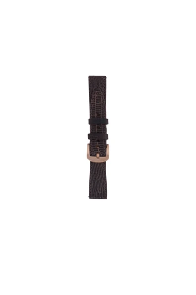 FRO 20mm Kordon Genişliği Olan Saatlerle Uyumlu 20 Mm Hakiki Deri Iguana Kahve Kordon Gold Toka ürün görseli 1