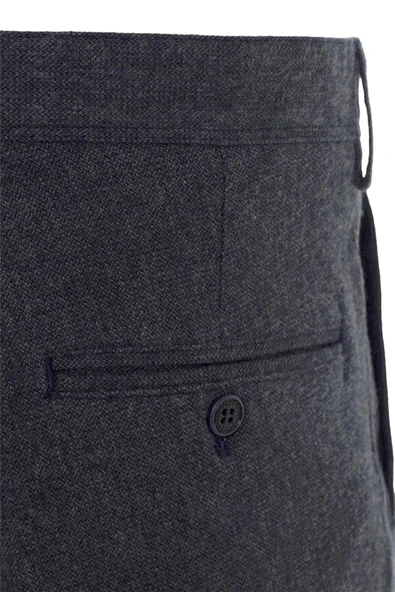 Bej Regular Armürlü Kanvas Pantolon - Resim 11