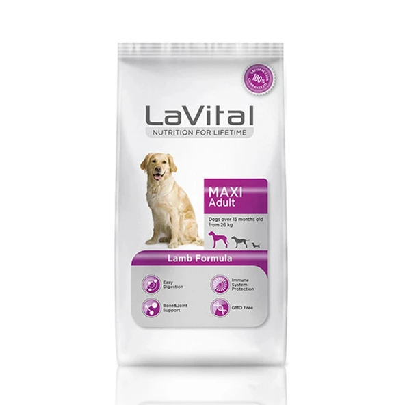 LaVital Kuzu Etli Orta-Büyük Irk Yetişkin Yetişkin Köpek Maması 13+2kg Hediyeli ürün görseli 1