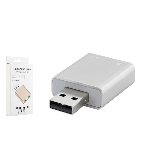 Hadron Hdx5272 Usb Harici Ses Kartı 7.1 Gümüş ürün görseli 1
