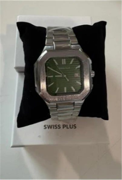 Swiss Plus Man  Erkek Kol Saati  Watch Premium Seri Model-7 Rs23146 Green-Silver ürün görseli 1