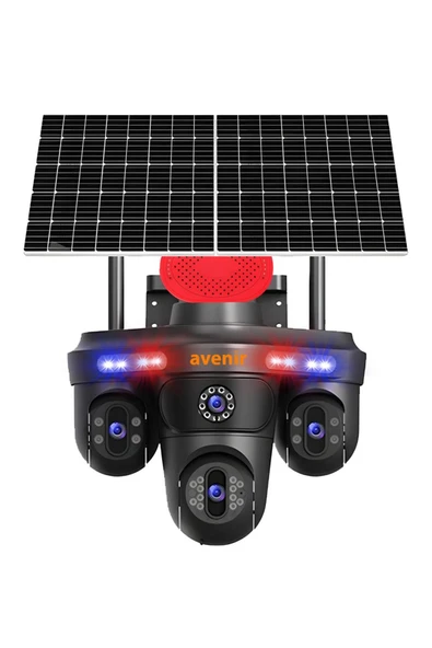 Avenir Av-s439 3 Lens 3ptz Güneş Enerjili Solar 4g Sim Kartlı Kamera ürün görseli 1