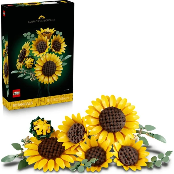 ® Botanicals Ayçiçeği Buketi - Yetişkinler için 6 Ayçiçeği İçeren Dekoratif Model Yapım Seti (686 Parça) ürün görseli 1