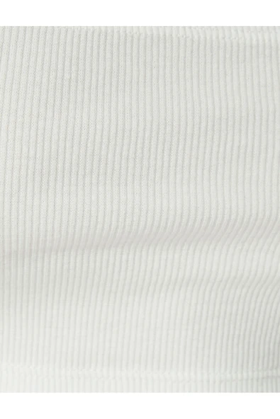 Basic Crop Atlet İnce Askılı Ribanalı Pamuklu Slim Fit - Resim 6