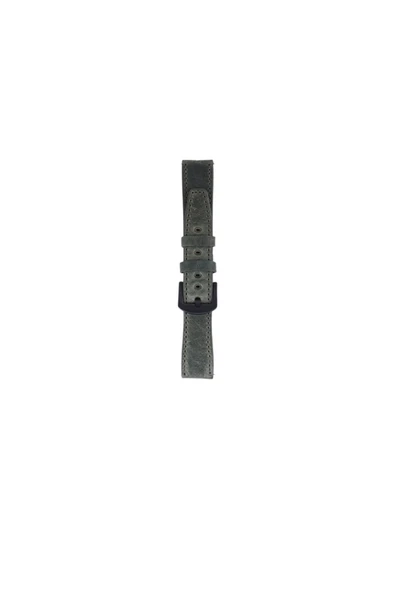 FRO 20mm Kordon Genişliği Olan Saatlerle Uyumlu 20 Mm Hakiki Deri Spor Yeşil Kordon Siyah Toka ürün görseli 1