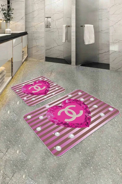 Renkli Kaktüs Desenli Banyo Halısı Klozet Paspas Seti BS351 ürün görseli 1