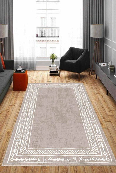 Vizon Kaymaz Tabanlı Otantik Desen Mutfak Halısı AR1097 ürün görseli 1