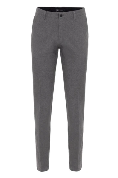 Bej Regular Armürlü Kanvas Pantolon - Resim 2