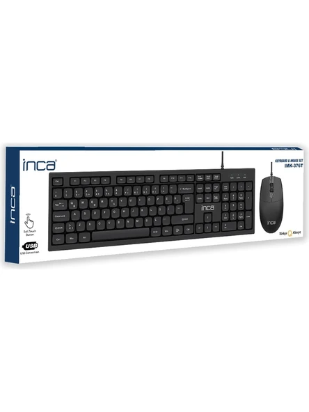 Kablolu Klavye Mouse Set Siyah Imk-376T - Resim 2