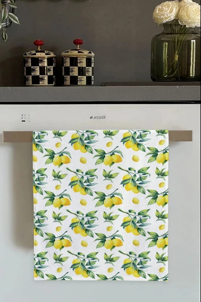 Sarı Limon Desen Fırın Mutfak Havlusu 30x50cm ürün görseli 1