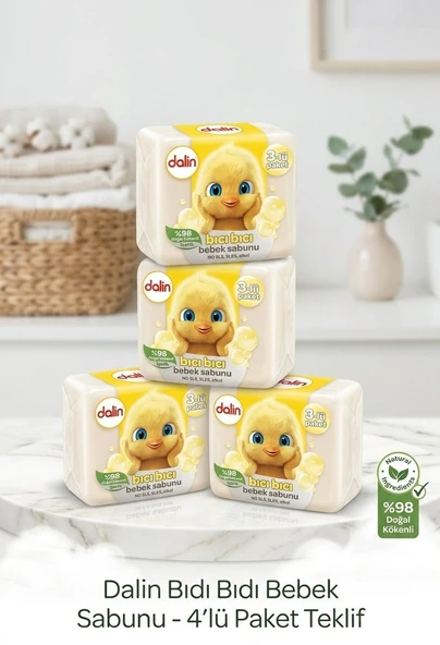 Dalin Bebek Sabunu 3lü 4ADET Paket, Yumuşak ve Güvenli sabun ürün görseli 1